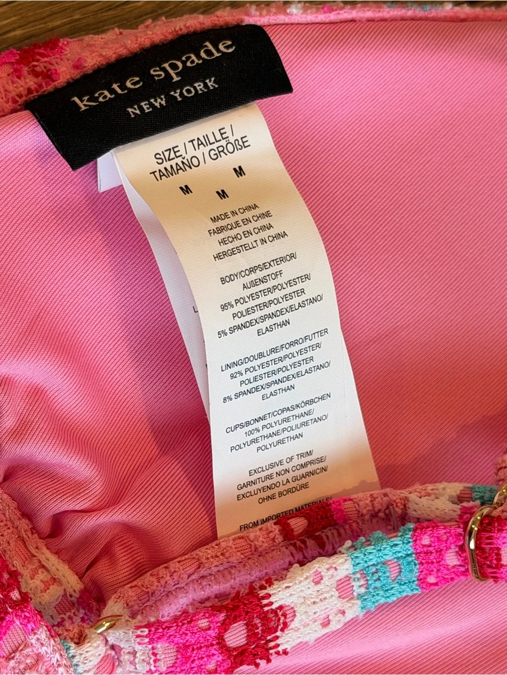 kate spade Pink Multicolor Crochet Stripe Bikini